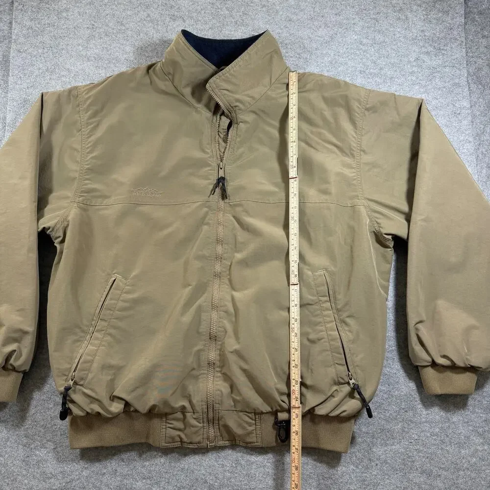 Vintage White Sierra Jacket Mens XL Tan Fleece Lined Water Resistant Hiking